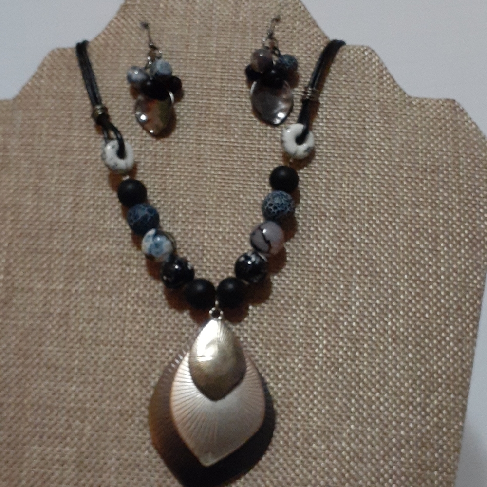 Christopher & Banks Women's Jewelry Necklace and Earrings.